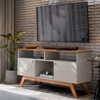 Rack Para Tv Com 3 Nichos Manchester Off White Nature - 1