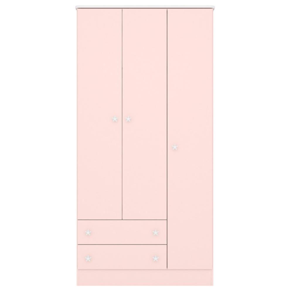 Roupeiro Com 3 Portas E 2 Gavetas Pavia Rosa Acetinado - 1