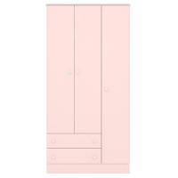 Roupeiro Com 3 Portas E 2 Gavetas Pavia Rosa Acetinado - 1