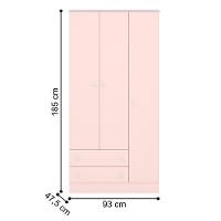 Roupeiro Com 3 Portas E 2 Gavetas Pavia Rosa Acetinado - 2