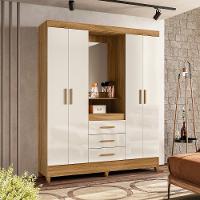 Roupeiro 4 Portas Com Espelho Riade Freijo Off White - 1