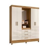 Roupeiro 4 Portas Com Espelho Riade Freijo Off White - 2