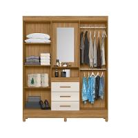 Roupeiro 4 Portas Com Espelho Riade Freijo Off White - 4