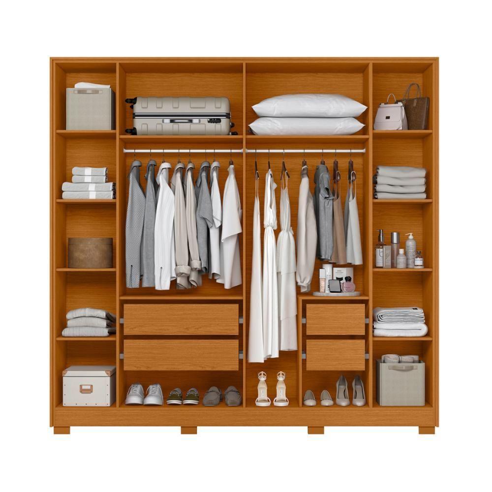 Roupeiro 6 Portas Espelho Olavo Cinamomo - 4