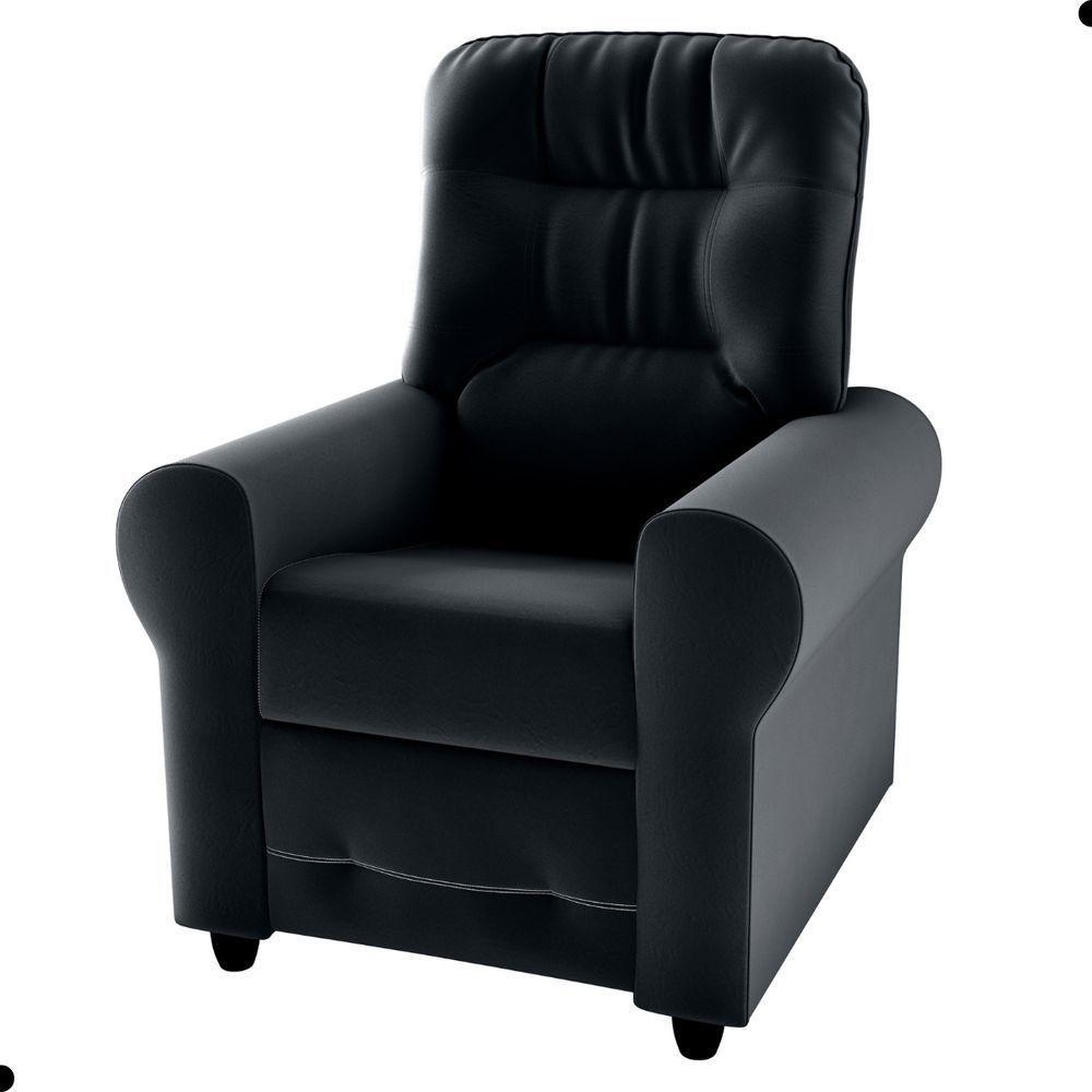 Poltrona Para Descanso Reclinável Lima Veludo Inca Preto - 4