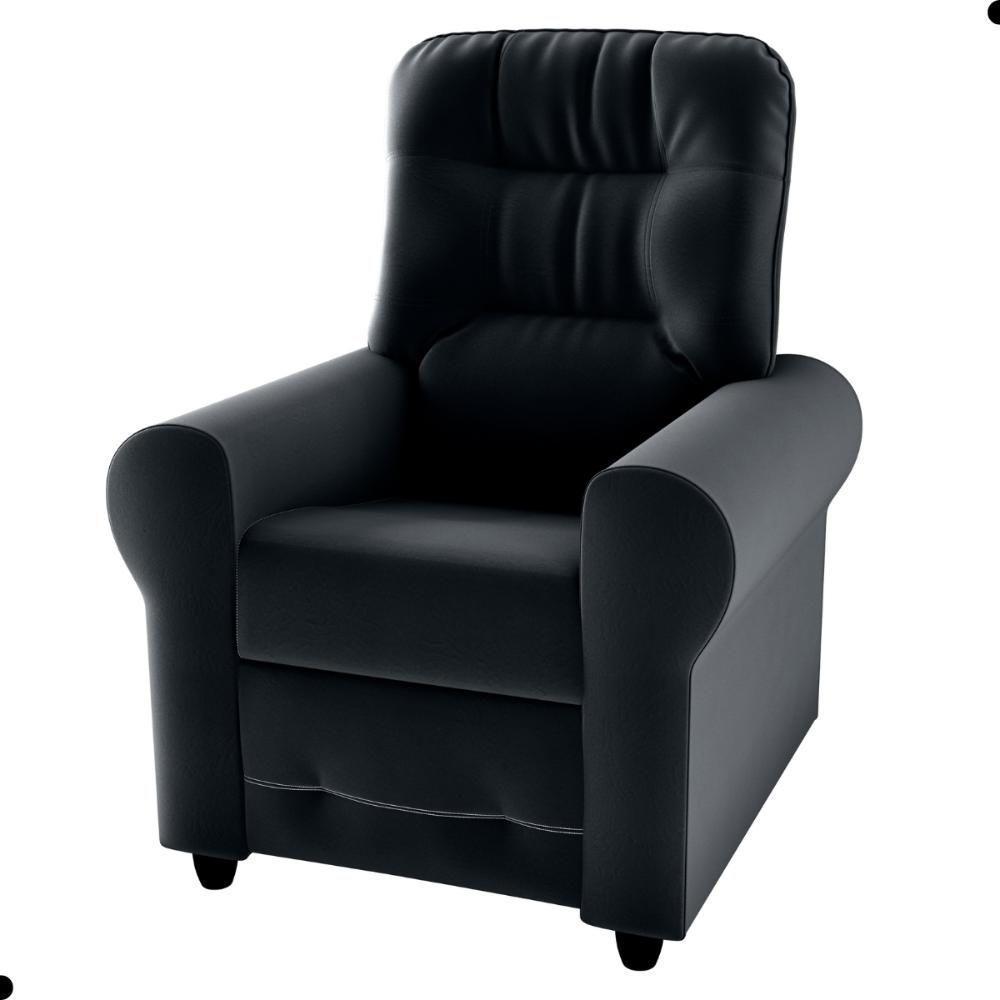 Poltrona Para Descanso Reclinável Lima Veludo Inca Preto - 8