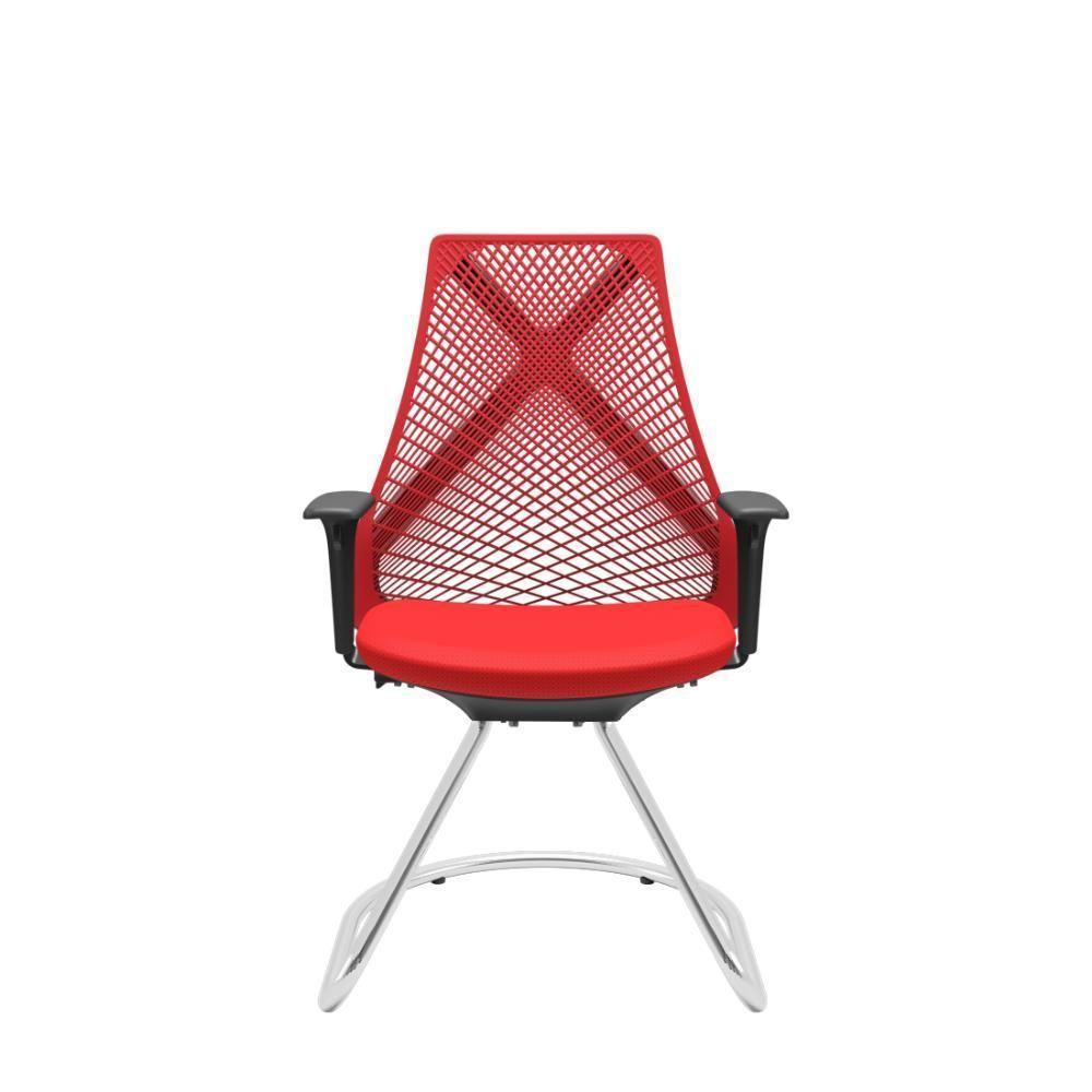 Cadeira Bix Assento Aero Vermelho Aproximação - 1