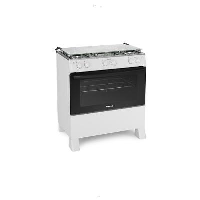 Fogão de Piso 5 Bocas Gás GLP Itatiaia Star New Mesa Inox Automático Branco Bivolt