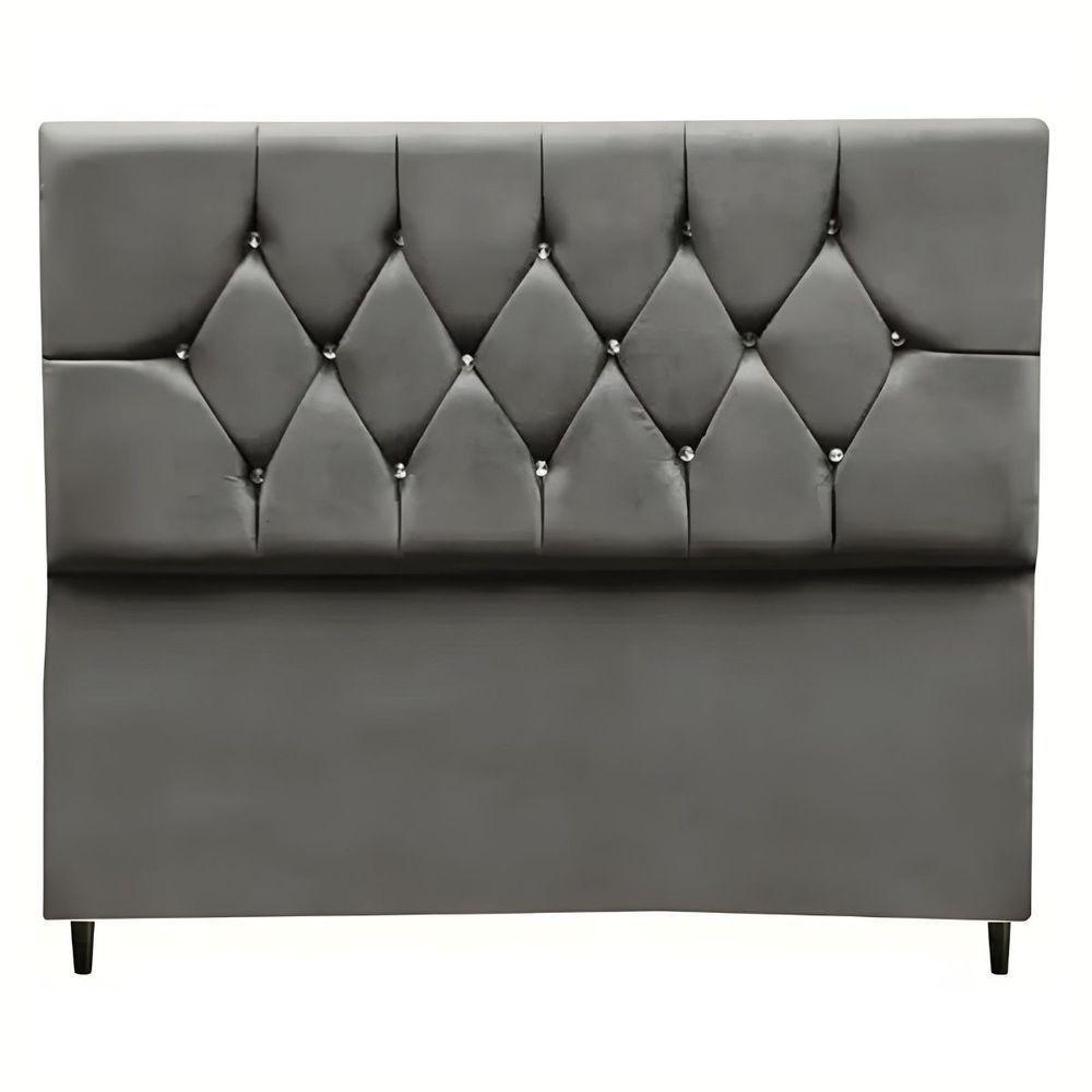 Cabeceira Para Cama Box Estofada King 195 Cm Suede Madri Cinza - 3