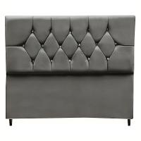 Cabeceira Para Cama Box Estofada King 195 Cm Suede Madri Cinza - 3