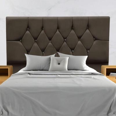 Cabeceira Estofada Cama Box Solteirão 100 Cm Suede Dubai Marrom