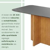 Mesa Robusta Candian 120x80 Vidro Canto Copo Jcm Movelaria Cinamomo Com Grafite - 7