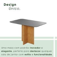 Mesa Robusta Candian 120x80 Vidro Canto Copo Jcm Movelaria Cinamomo Com Grafite - 8