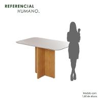 Mesa Robusta Candian 120x80 Vidro Canto Copo Jcm Movelaria Cinamomo Com Off White