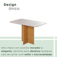 Mesa Robusta Candian 120x80 Vidro Canto Copo Jcm Movelaria Cinamomo Com Off White - 5