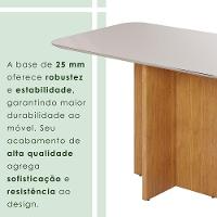 Mesa Robusta Candian 160x80 Vidro Canto Copo Jcm Movelaria Cinamomo Com Off White - 6