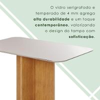 Mesa Robusta Candian 160x80 Vidro Canto Copo Jcm Movelaria Cinamomo Com Off White - 7