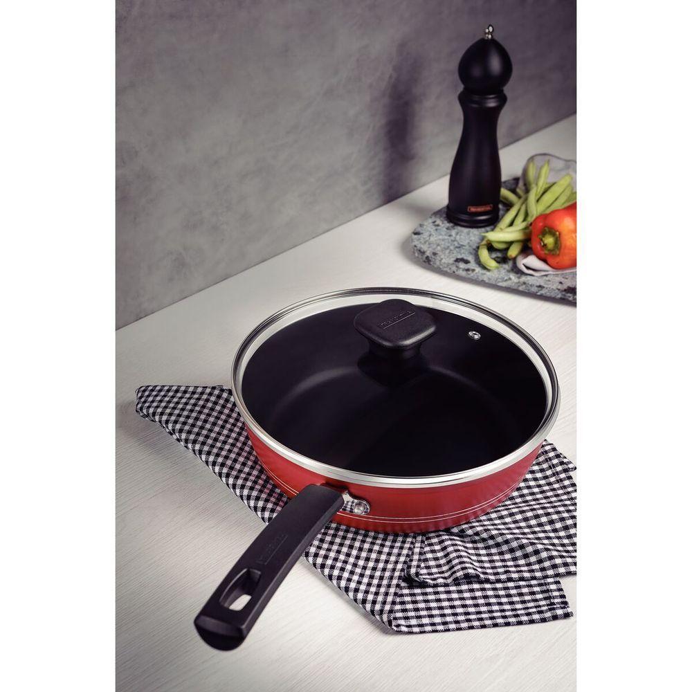 Frigideira Funda Tramontina Com Tampa Sicília Excellent Vermelho 24 Cm 2,5 L - 2