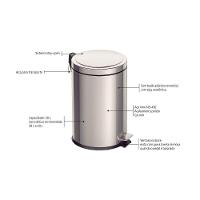 Lixeira Com Pedal Tramontina Brasil Em Aço Inox Com Balde Interno 20 L