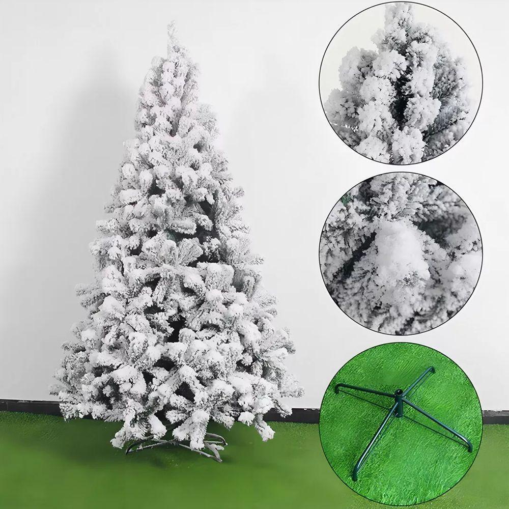 Árvore De Natal Pinheiro Luxo Nevado 3 M Com 2.500 Galhos E Pé De Metal - 2