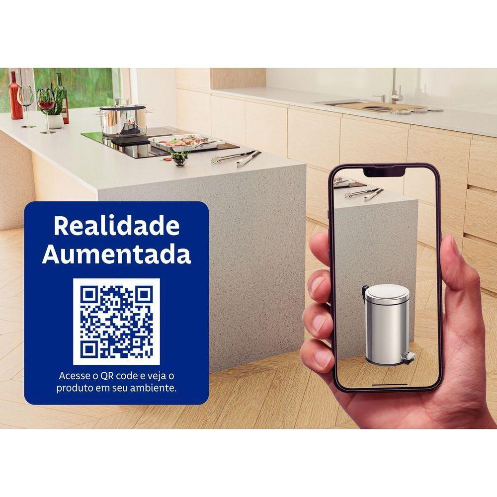 Lixeira Com Pedal De 12 L Em Aço Inox Polido, Com Balde Interno Removível E Tampa Com Sistema Stay Open. - 7