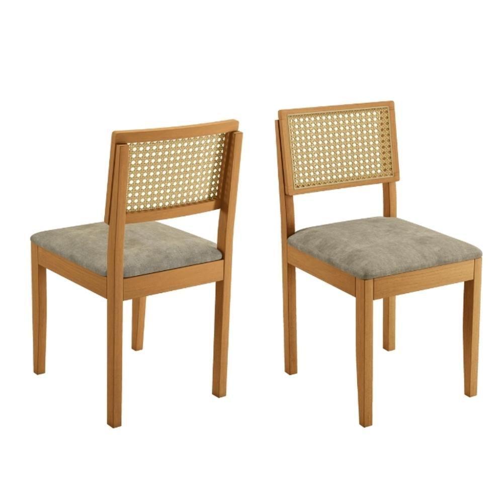 Conjunto Mesa De Jantar Alegra Laminado 1,80m Com 6 Cadeiras Jade 03 Linho Cinza - 8