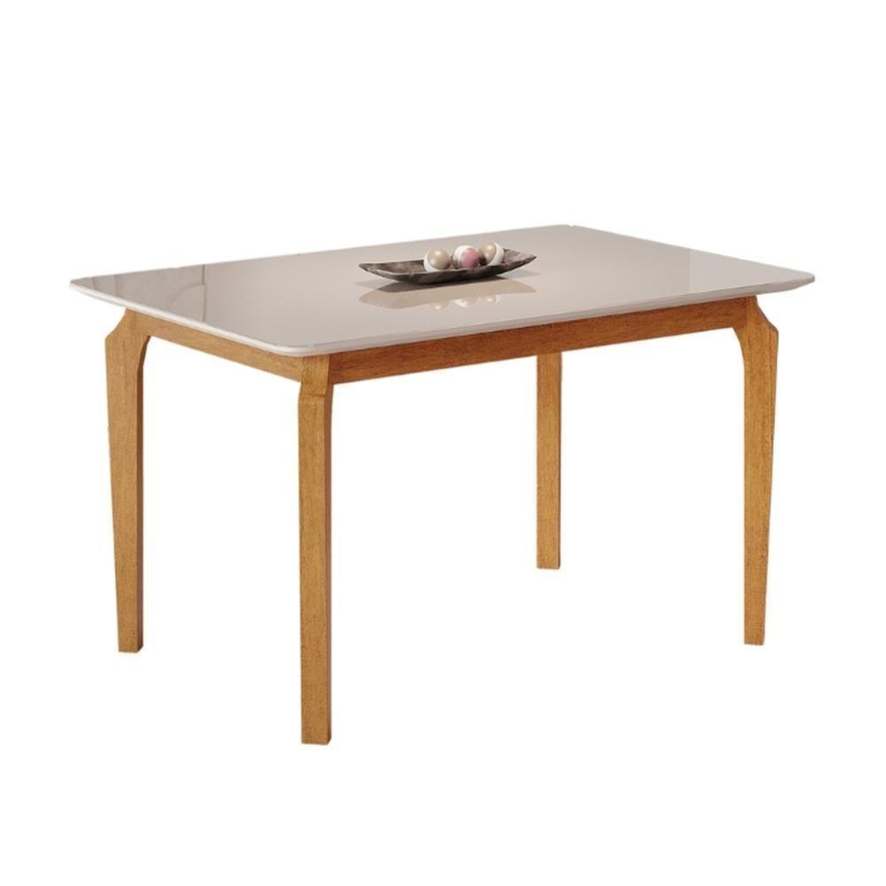Conjunto Mesa De Jantar Alegra Off White 1,20m Com 4 Cadeiras Jade 03 Linho Cinza - 7