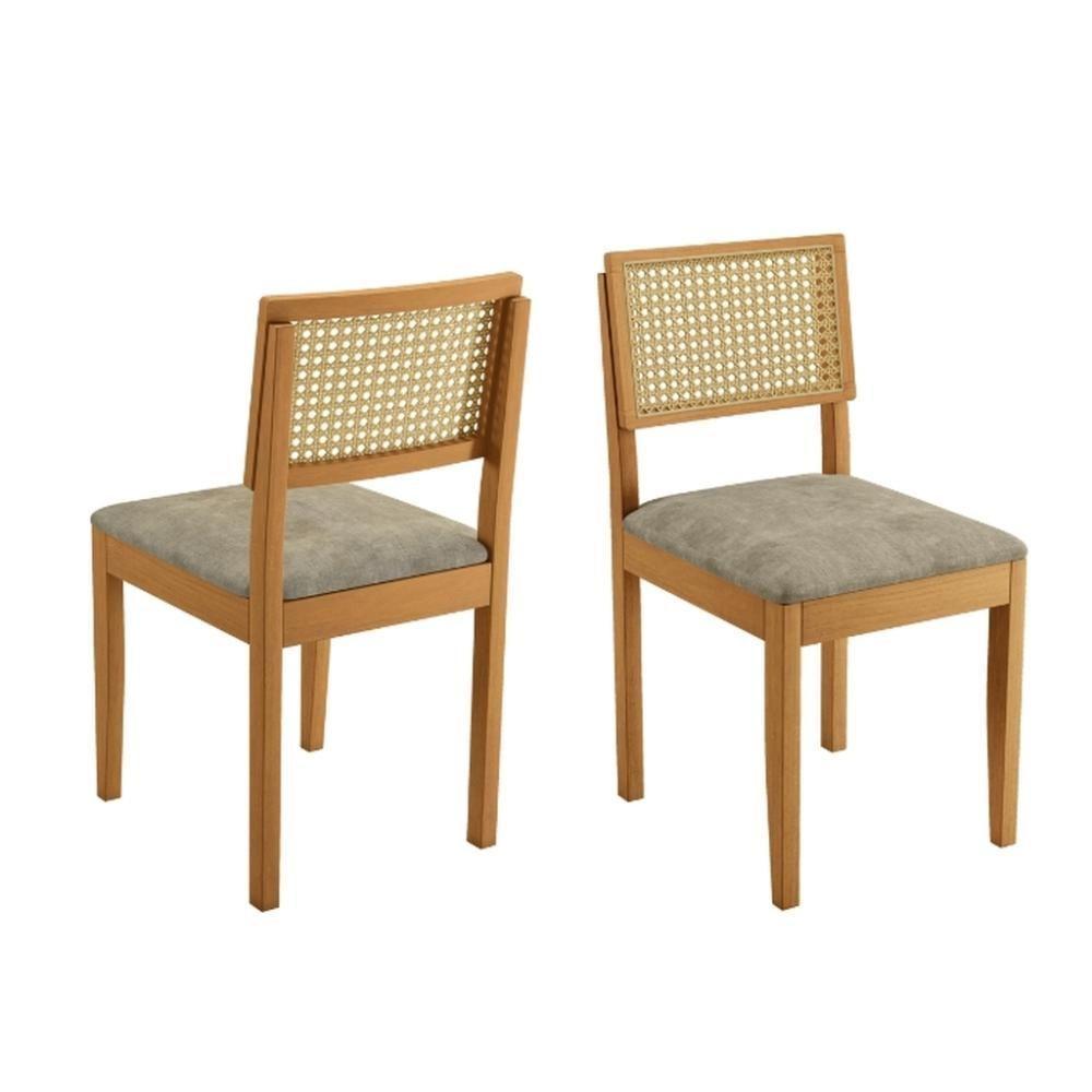 Conjunto Mesa De Jantar Alegra Off White 1,20m Com 4 Cadeiras Jade 03 Linho Cinza - 8