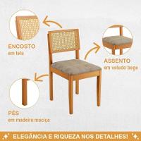Conjunto Mesa De Jantar Alegra Off White 1,20m Com 4 Cadeiras Jade 03 Linho Cinza - 6