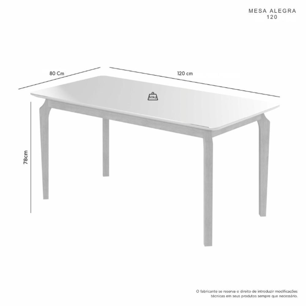 Conjunto Mesa De Jantar Alegra Laminado 1,20m Com 4 Cadeiras Jade 03 Linho Cinza - 6