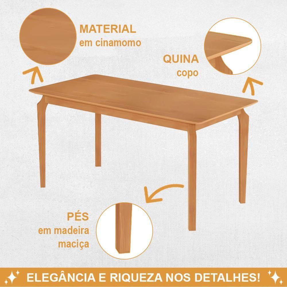 Conjunto Mesa De Jantar Alegra Laminado 1,20m Com 4 Cadeiras Jade 03 Linho Cinza - 9