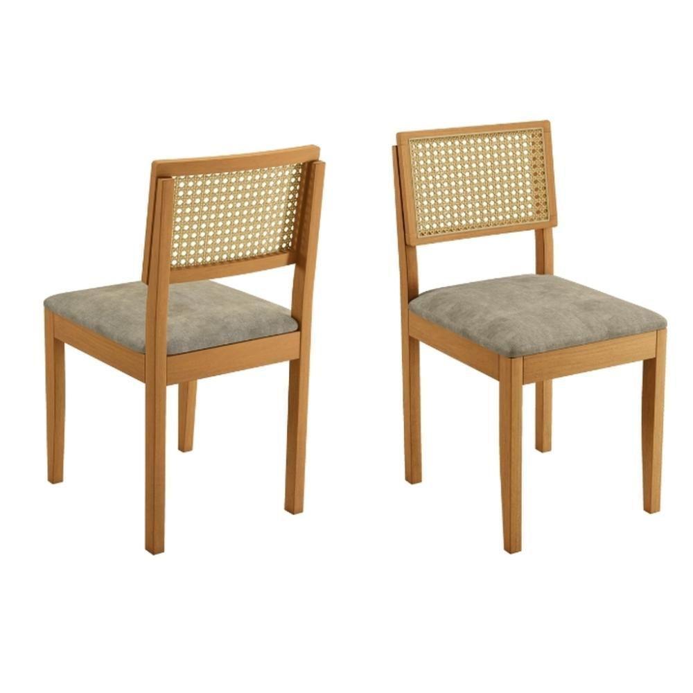 Conjunto Mesa De Jantar Alegra Laminado 1,60m Com 6 Cadeiras Jade 03 Linho Cinza - 8