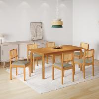 Conjunto Mesa De Jantar Alegra Laminado 1,60m Com 6 Cadeiras Jade 03 Linho Cinza - 2