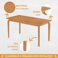 Conjunto Mesa De Jantar Alegra Laminado 1,60m Com 6 Cadeiras Jade 03 Linho Cinza - 5