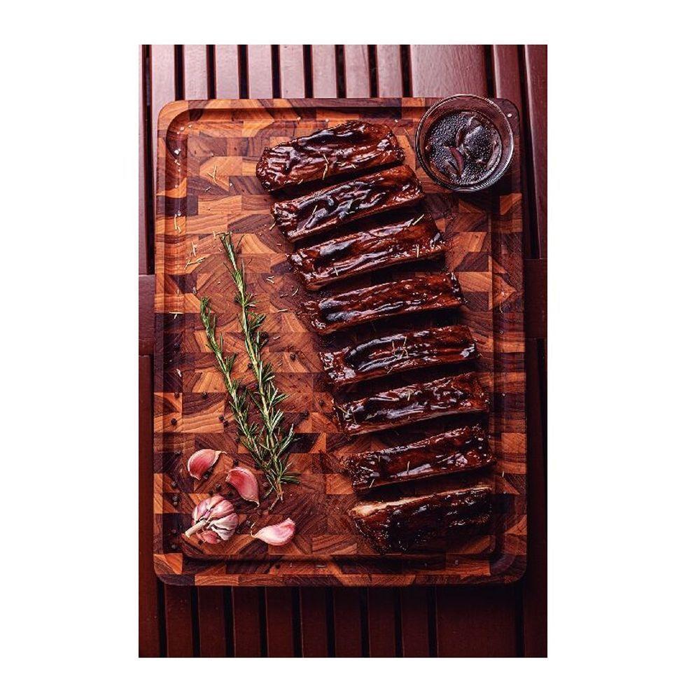 Tábua Para Churrasco Tramontina Em Madeira Teca Envernizado 50 X 38 Cm - 4