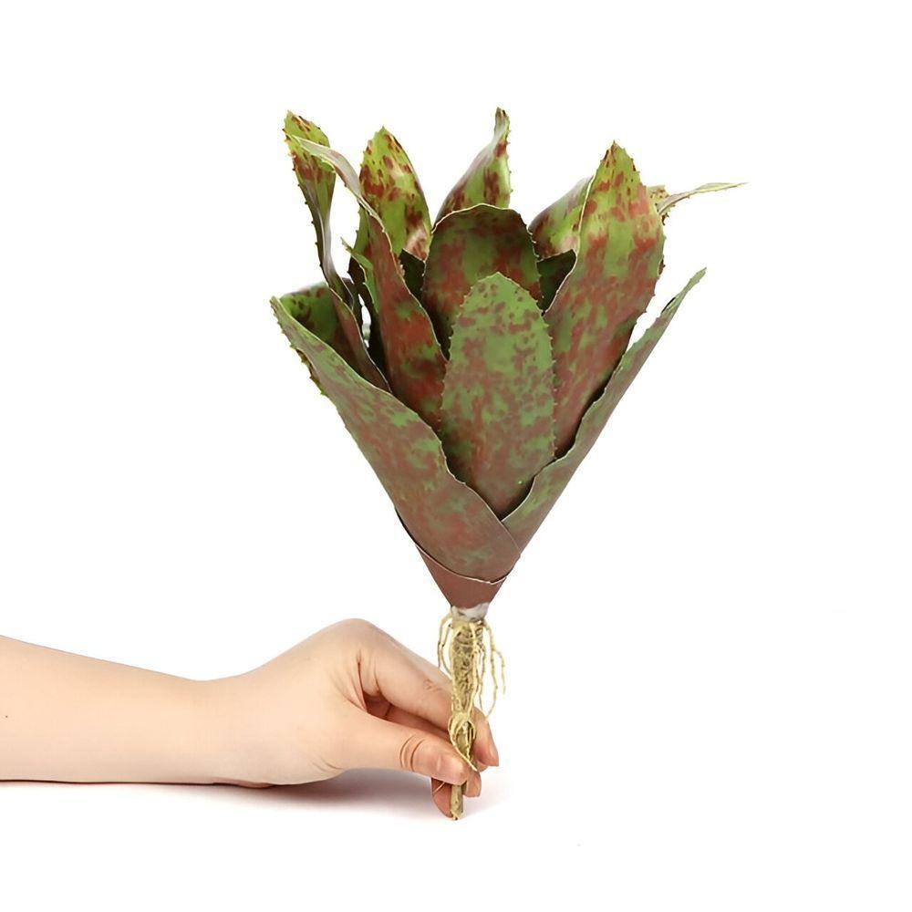 Kit 4 Pçs Bromélia Plantas Artificiais Verde 20 Folhas 34cm - 3
