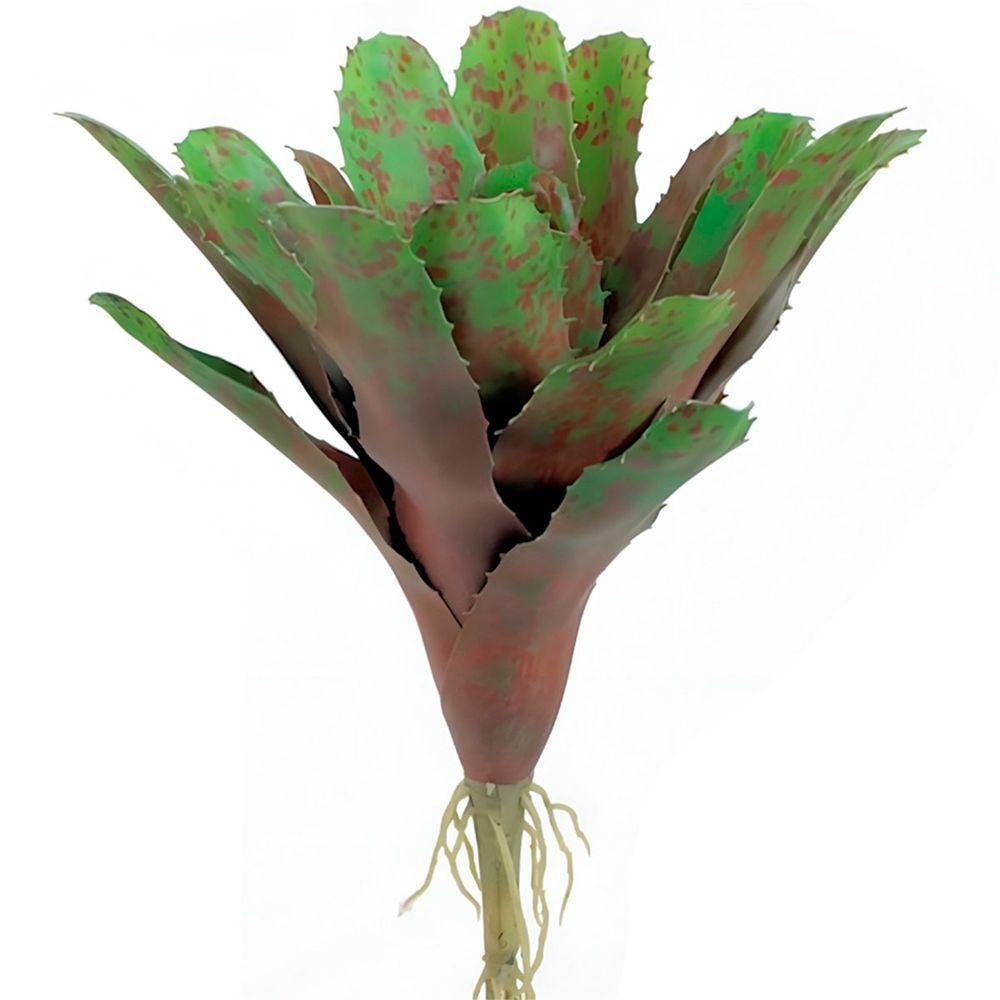 Kit 4 Pçs Bromélia Plantas Artificiais Verde 20 Folhas 34cm - 4