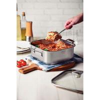 Caçarola Tramontina Grano Quadrada Em Aço Inox E Tampa De Vidro 7,3 L - 3