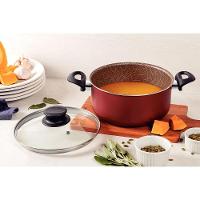 Caçarola Tramontina Paris Em Alumínio Antiaderente Vermelho Com Tampa 26 Cm 6,3 L