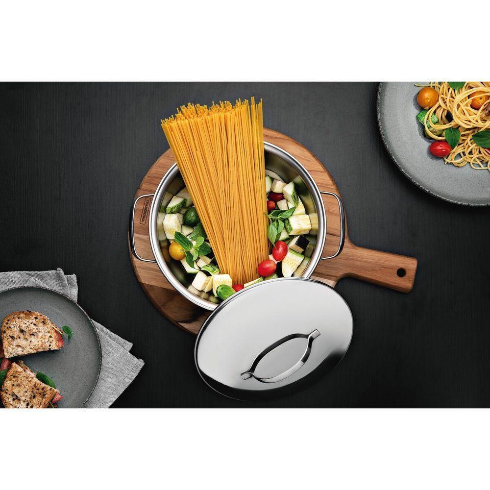 Caçarola Funda Tramontina Allegra Em Aço Inox Com Fundo Triplo 24 Cm 5,7 L - 5