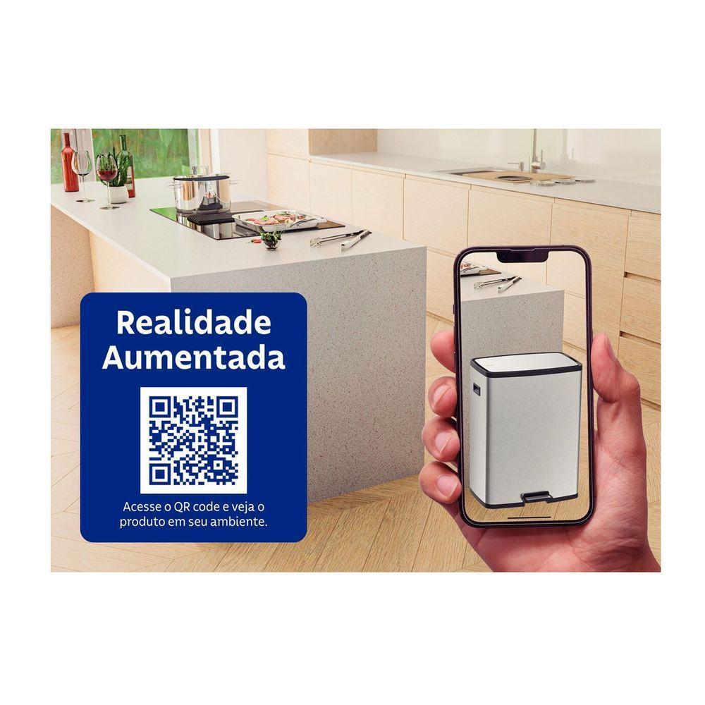 Lixeira Tramontina Octos Em Aço Inox Com Balde Removível E Pedal 45l - 3