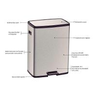 Lixeira Tramontina Octos Em Aço Inox Com Balde Removível E Pedal 45l - 2