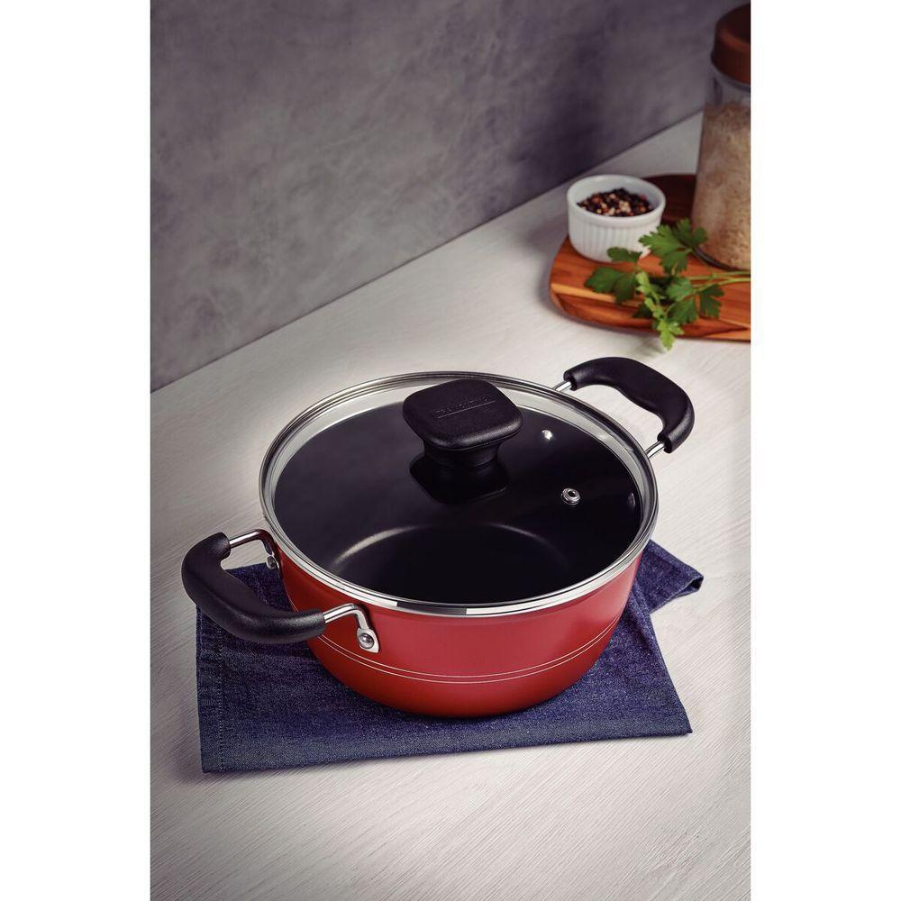 Caçarola Tramontina Sicília Antiaderente Vermelho 20 Cm 2,4 L - 2