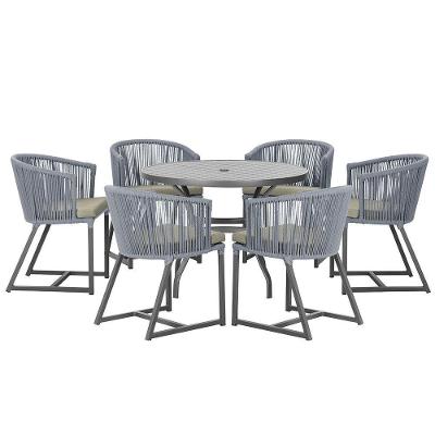 Mesa E 6 Cadeiras E Noronha Preto E8 Trama Original Prata