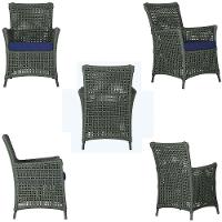 4 Poltronas Igapó Alumínio Pintura Preta Corda Náutica E10 Verde - 2