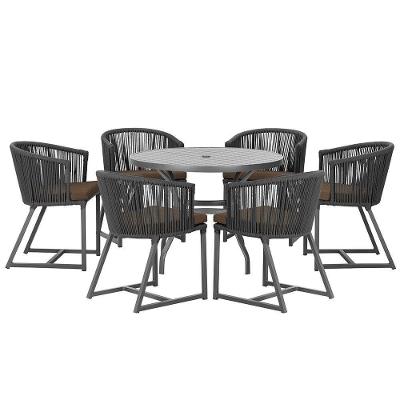 Mesa E 6 Cadeiras E Noronha Preto E9 Trama Original Preto