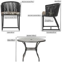 Mesa E 6 Cadeiras E Noronha Preto E6 Trama Original Preto - 2