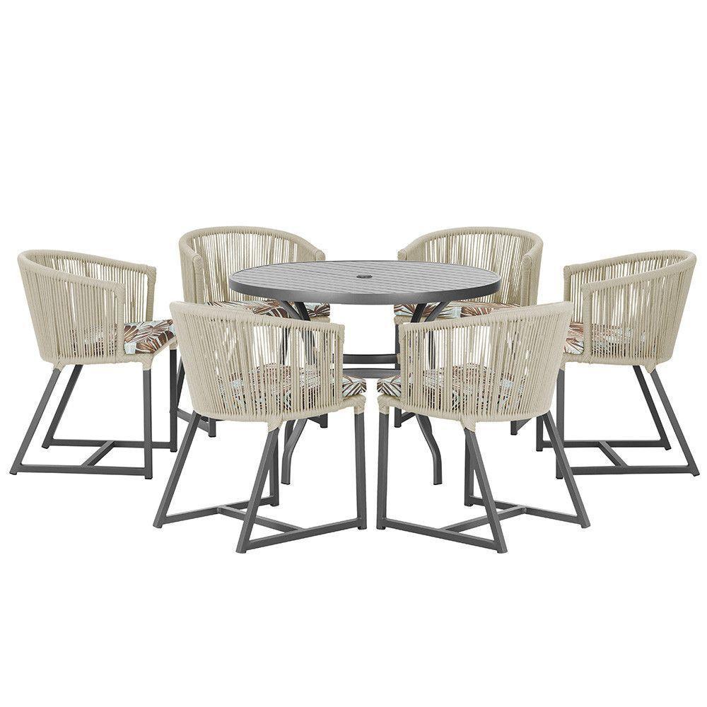 Mesa E 6 Cadeiras E Noronha Preto E6 Trama Original Rami - 1