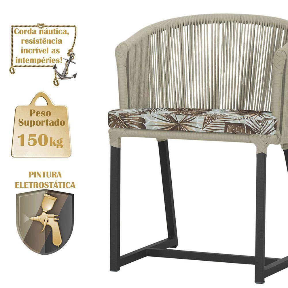 Mesa E 6 Cadeiras E Noronha Preto E6 Trama Original Rami - 4