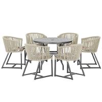 Mesa E 6 Cadeiras E Noronha Preto E6 Trama Original Rami - 1